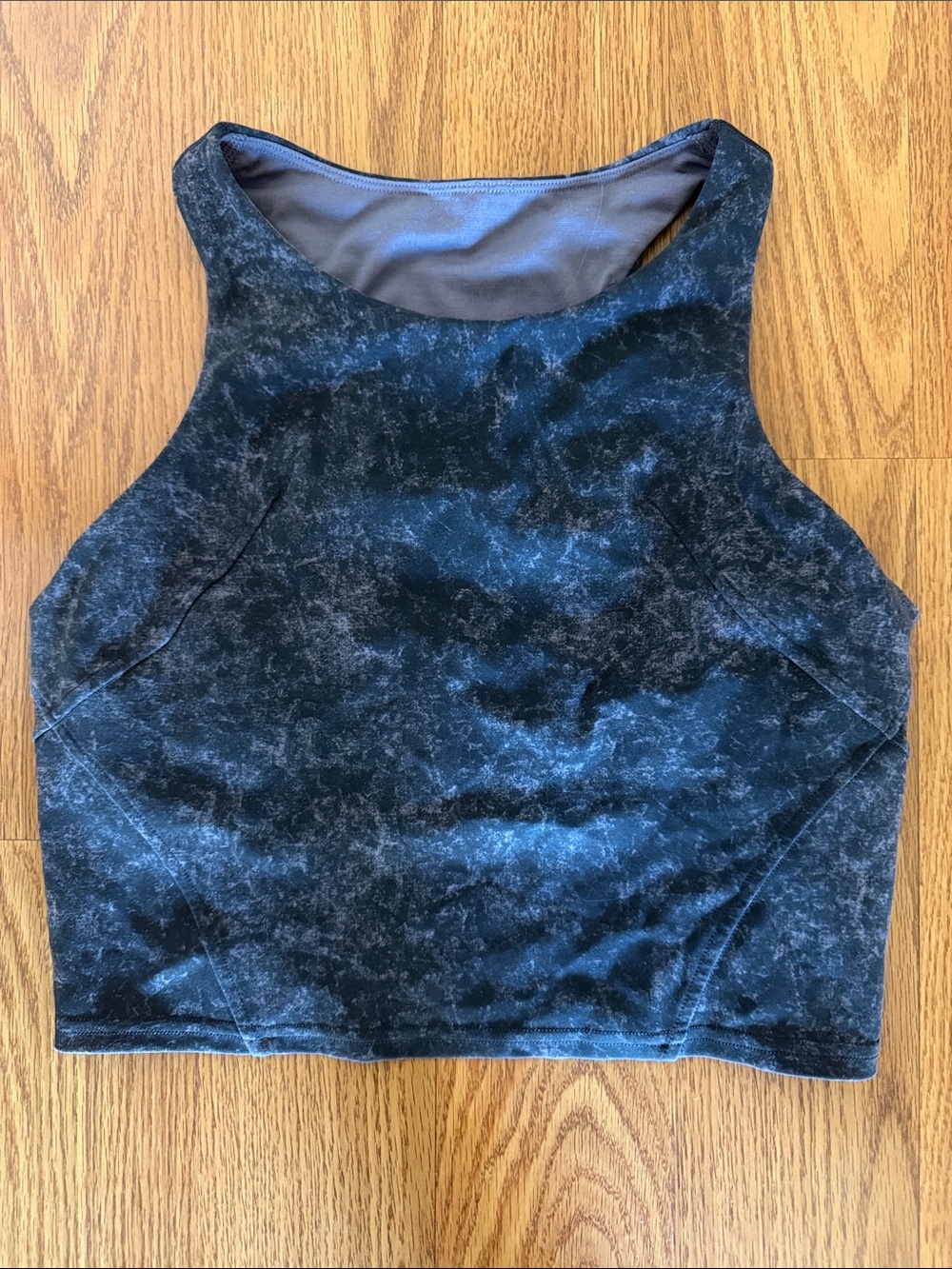lululemon athletica Black Marble High-Neck Crop Top